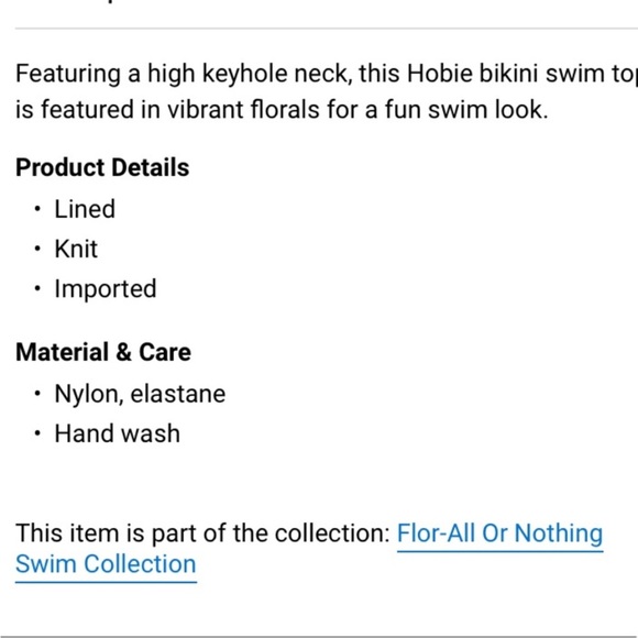 NWT HOBIE Tropical Strappy Bikini Top - Picture 6 of 6